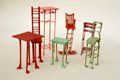 Grouping of small slender chairs